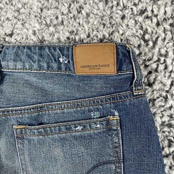American Eagle Festival Mini Skirt Button Fly  Distressed Denim Women's Size 2 - Picture 8 of 12